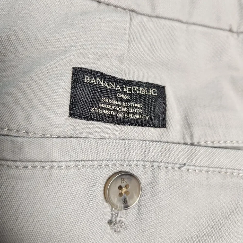 Banana Republic Pants Men 34X30 (33X29) Cliff Gray Lived In Chino Athletic Fit